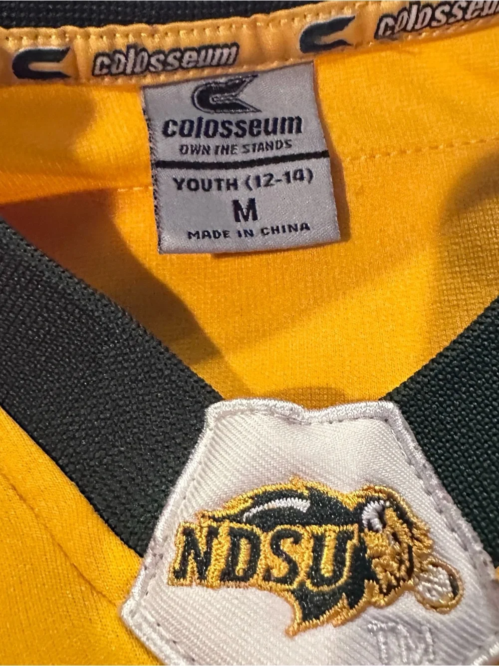 Colosseum NDSU Youth Gold & Green Football Jersey #8 Size Medium (10/12)